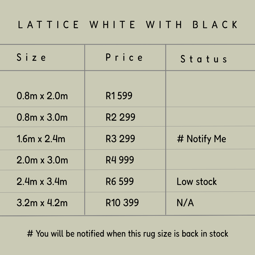 Lattice White with Black - Image 4